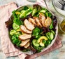 Air fryer chicken breasts Air fryer-cooked chicken breasts in a salad
