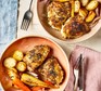 Air fryer chicken thighs Air ryer chicken thighs with potatoes and root veg