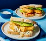 Air-fryer fish fingers A serving of air-fryer fish fingers in a sandwich