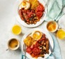 Two plates of air-fryer fry-up
