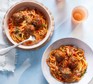 Air-fryer meatballs Air fryer meatballs served with spaghetti