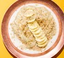 Banana & tahini porridge served in a bowl