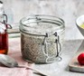 Chia pudding served in a jar