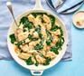 Creamy spinach chicken Creamy spinach chicken in a pan with a spoon