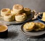 English muffins on a serving plate