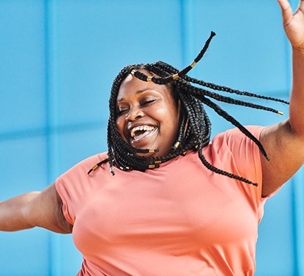 A woman enjoying exercise