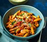 Fajita-style pasta in a large bowl