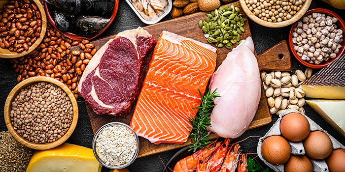 Food rich in healthy proteins