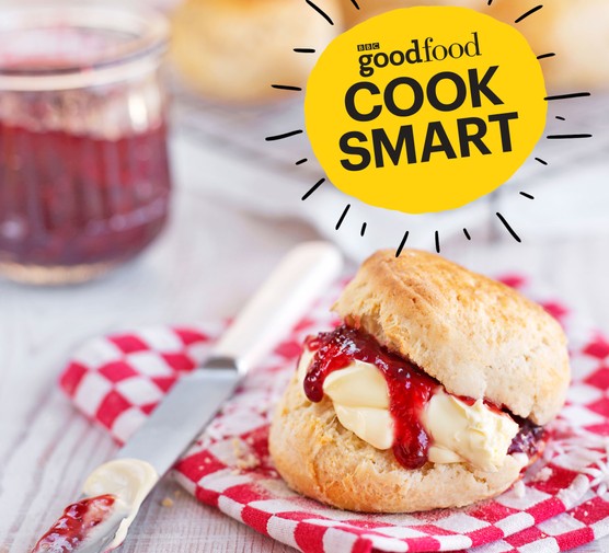 Scone filled with cream and jam
