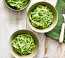 Lemon and greens pesto pasta Lemon & greens pesto pasta served in 3 bowls
