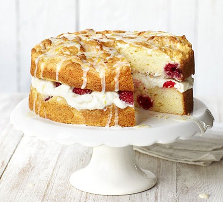 Gluten-free cake recipes Gluten-free Victoria sponge cake with lemon drizzle & fresh raspberries