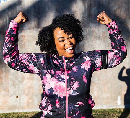 Woman happy after workout