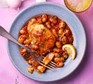 A serving of one-pan fish with nduja & butter beans