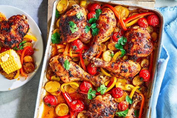 One-pan piri piri chicken dinner