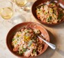 Salmon risotto in two bowls