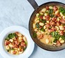 Sausage, kale & gnocchi one pot in a pan and bowl
