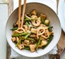 Sesame & spring onion stir-fried udon Sesame & spring onion stir-fried udon with crispy tofu