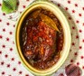 Slow cooker brisket with golden ale gravy & horseradish mash in a casserole pot