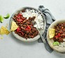 Slow cooker chilli con carne served on two plates