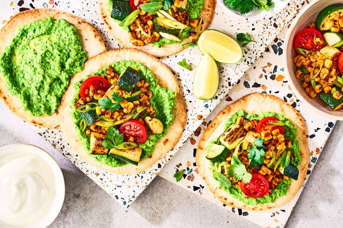 Summer veg tostadas