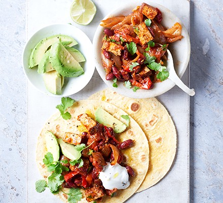 Smoky tofu tortillas